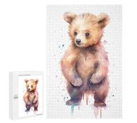 1000 PCS Rompecabezas para Adultos Watercolor Baby Bear Cub Juego Familiar De Rompecabezas Análisis Y Lógica Interacción Entre Padres E Hijos 1000 PCS