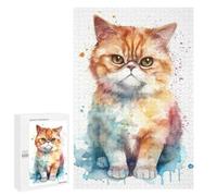 1000 PCS Rompecabezas para Adultos Watercolor Cat Painting Rompecabezas para Adultos Juegos Relajantes Corte De Precisión Cumpleaños Y Navidad 1000 PCS