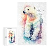 1000 PCS Rompecabezas para Adultos Watercolor Polar Bear Art Rompecabezas para Adultos Juguete Decoración De Pared Decoración del Hogar 1000 PCS