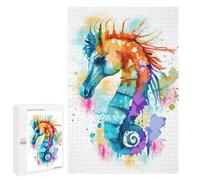 1000 PCS Rompecabezas para Adultos Watercolor Sea Horse Art Juego Familiar De Rompecabezas Análisis Y Lógica Interacción Entre Padres E Hijos 1000 PCS