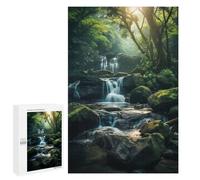 1000 PCS Rompecabezas para Adultos Waterfall in Green Nature Rompecabezas para Adultos Juegos Relajantes Corte De Precisión Cumpleaños Y Navidad 1000 PCS