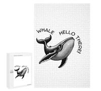 1000 PCS Rompecabezas para Adultos Whale Hello There! Black and White Rompecabezas para Adultos Juego De Ingenio Pero Divertido Y Humorístico Actividades Divertidas En Casa, 1000 PCS