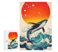 1000 PCS Rompecabezas para Adultos Whale Ocean Waves Sunset Rompecabezas para Adultos Juegos Divertidos Vacaciones En Casa Matar El Tiempo Regalos De Cumpleaños Y Únicos 1000 PCS