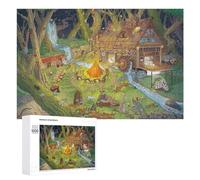 1000 PCS Rompecabezas para Adultos Whimsical Forest Gathering Scene Rompecabezas Juguetes Antiestrés Regalos para Mujeres Difíciles Y Desafiantes 1000 PCS