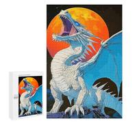 1000 PCS Rompecabezas para Adultos White Dragon Roaring at The Moon Rompecabezas para Adultos Juguete Decoración De Pared Arte De Pared Desafiante De Completar 1000 PCS