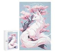 1000 PCS Rompecabezas para Adultos White Kitsune Sakura Tree Rompecabezas para Adultos Juegos De Relajación Regalos para Mujeres Regalos De Cumpleaños 1000 PCS