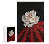 1000 PCS Rompecabezas para Adultos White Rose on Red Rompecabezas para Adultos Juguete Decoración De Pared Arte De Pared Desafiante De Completar 1000 PCS