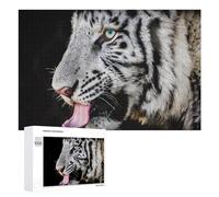1000 PCS Rompecabezas para Adultos White Tiger's Majestic Gaze Rompecabezas para Adultos Juegos De Relajación Regalo De Cumpleaños Cumpleaños Y Navidad 1000 PCS