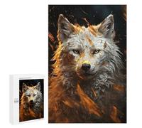 1000 PCS Rompecabezas para Adultos White Wolf in Gold Rompecabezas para Adultos Juguete Decoración De Pared Arte De Pared Desafiante De Completar 1000 PCS
