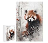1000 PCS Rompecabezas para Adultos Wild Red Panda Ink Wash Juego Familiar De Rompecabezas Análisis Y Lógica Interacción Entre Padres E Hijos 1000 PCS