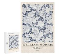 1000 PCS Rompecabezas para Adultos William Morris Wallflower Floral Blue Rompecabezas para Adultos Juguete Decoración De Pared Mejorar La Memoria Regalos para Amigos Y Familiares 1000 PCS