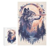 1000 PCS Rompecabezas para Adultos Wolf Forest Spirit Rompecabezas para Adultos Juegos Relajantes Corte De Precisión Cumpleaños Y Navidad 1000 PCS
