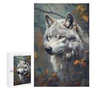 1000 PCS Rompecabezas para Adultos Wolf in Autumn Forest Juego Familiar De Rompecabezas Análisis Y Lógica Interacción Entre Padres E Hijos 1000 PCS
