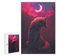 1000 PCS Rompecabezas para Adultos Wolf Under The Blood Moon Rompecabezas para Adultos Juegos De Relajación Regalos para Mujeres Regalos De Cumpleaños 1000 PCS