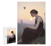 1000 PCS Rompecabezas para Adultos Woman in Black Dress at Sunset Juego Familiar De Rompecabezas Análisis Y Lógica Interacción Entre Padres E Hijos 1000 PCS