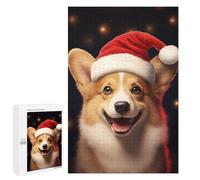 1000 PCS Rompecabezas para Adultos Xmas Corgi Wall Art Rompecabezas para Adultos Juguetes De Bricolaje Decoración del Hogar Difíciles Y Desafiantes 1000 PCS