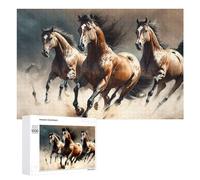 1000 PCS Rompecabezas para Adultos Y Adolescentes Beautiful Horses Running Rompecabezas para Adultos Juego Familiar Desafío Difícil 1000 PCS