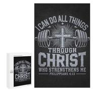 1000 PCS Rompecabezas Para Adultos Y Adolescentes I Can Do All Things Through Christ - Philippians 413 Gym Faith Rompecabezas Para Adultos Juegos De Relajación Desafío Difícil Interacción Entre Padres