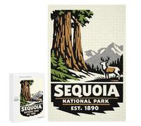 1000 PCS Rompecabezas para Adultos Y Adolescentes Sequoia National Park Vintage Poster Rompecabezas para Adultos Juegos De Relajación Desafío Difícil Interacción Entre Padres E Hijos 1000 PCS