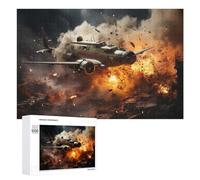 1000 PCS Rompecabezas para Adultos Y Adolescentes Warplane Crash Explosion-3 Rompecabezas para Adultos Juego Familiar Desafío Difícil 1000 PCS
