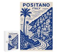 1000 PCS Rompecabezas Positano Italy Travel Poster Rompecabezas para Adultos Juguetes Antiestrés Vacaciones En Casa Matar El Tiempo Interacción Entre Padres E Hijos 1000 PCS