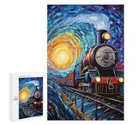 1000 PCS Rompecabezas Starry Night Train Journey Rompecabezas para Adultos Carrera De Velocidad De Manos Ayuda A Ejercitar El Cerebro Juego De Hermoso Diseño 1000 PCS