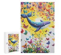1000 PCS Rompecabezas Whale and Butterfly Fantasy-2 Rompecabezas para Adolescentes Mejora La Memoria Juegos De Ingenio Difíciles Y Desafiantes Juegos Familiares 1000 PCS
