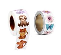 1000 Pegatinas Animales y Flores Niños, Stickers Scrapbooking | 1000 pegatinas (500 animales, 500 flores). Ideal para recompensas, scrapbooking y manualidades. Fuerte adherencia
