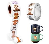 1000 pegatinas de animales, rollo de pegatinas de recompensa, para manualidades, escuela, scrapbooking, diario para el hogar (16 patrones de animales)