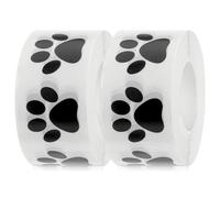 1000 pegatinas de huellas, 2 rollos de pegatinas transparentes huellas patas, autoadhesivas osos negros 2,5 cm para sobres, sellos, tarjetas y envoltorios regalo