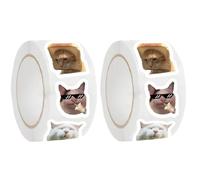 1000 pegatinas de memes de gatos, rollos de calcomanías impermeables, pegatinas de vinilo lindas y divertidas para portátiles, botellas y automóviles, varios diseños para adolescentes, niños y