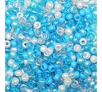 1000 perlas pony 6 x 9 mm azul multicolor perlas para trenzas de pelo perlas de plástico para manualidades joyas, decoraciones (azul multicolor)