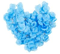 1000 pétalos de rosa artificiales de seda, pétalos de rosas artificiales sin sabor para decoración de bodas, mesa de confeti, día de San Valentín, fiesta, pétalos de rosas falsas (azul claro)