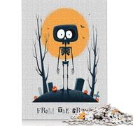 1000 pezzi Dalla tomba - Puzzle di Halloween con scheletro carino per adulti, Regali di Natale, giocattoli educativi per l'apprendimento, 1000 pezzi (75x50 cm)