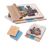 1000 Pezzi Tavola per Puzzle inclinabile con 6 Vassoi di Smistamento in Feltro - Porta Puzzle Leggero e Portatile Adulti - Supporto Salvaspazio con Superficie Antiscivolo - Jigsaw Board