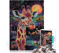 1000 Piece Adult Puzzles Color Painting Giraffe Made of Cardboard，for Age 14+ Each Piece is Unique - Fun and challenging Game for The Whole Family It is Ideal as a Gift for The Whole Family。