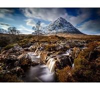 1000 Piece Jigsaw Puzzle for Adults and Kids Age 14 Years Up - Montañas Hierba río 75x50cm