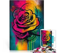 1000 Piece Jigsaw Puzzles for Adults Doodle Rose Made of Cardboard，for Ages 14 and Over Challenging To Complete But Fun and Humorous Difficult Hard Gifts for Women Men 。Size：50x75cm