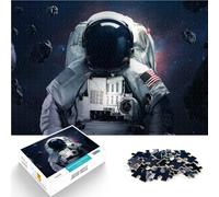 1000 Piece Jigsaw Puzzles for Adults Teenagers Astronaut Lost in Space Made of Cardboard Suitable for People Aged 14 and Above Fun Games for Families Difficult Hard Gifts for Women Men 。Size：26x38cm