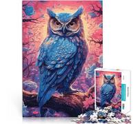 1000 Piece Jigsaw Puzzles Jigsaw “Watercolor Owl On A Branch” Suitable for People Aged 14 and Above Difficult to Complete but Fun and Humorous Because it is Ideal as a Gift for The Whole Family。