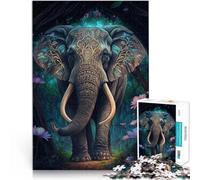 1000-piece Puzzle for Teenagers Elephant Colorful Animal Made of Cardboard,Suitable for People Aged 14 and Above Home Educational Games DIY Toys Because it is Ideal as a Gift for The Whole Family。