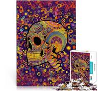 1000-piece Puzzle for Teenagers “Psychedelic Skull Hippie Art” Made of Cardboard,for Age 14 Years and Over Toys for Family Entertainment Wall Decoration Unique Gifts for Birthday and Christmas。