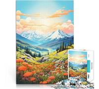 1000-piece Puzzle for Teenagers Summer Mountains Art Made of Cardboard，for Age 14+ Challenging To Complete But Fun and Humorous Unique Home Decorations and Gifts。Size：50x75cm/19.68x29.52inch