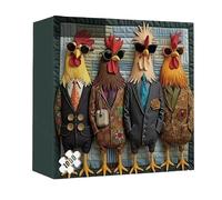 1000 Pieces Chicken Animal Puzzle Toys | Chicken Puzzles For Adults | with Sunglass Rooster Paper Wall Art, For Adults Art Lovers Women Living Room Indoor Bedroom Office Bar Shelf Table Birthday