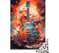1000 Pieces Music Guitar Puzzle for Adults Paper Material Stress Relief Art Guitar Jigsaw for Wall Decor Educational Toy 52x38cm/1000pcs