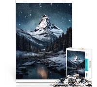 1000 Pieces Puzzles for Adults “Mountain Peak Snow Night” Suitable for Ages 14 and up with Completely interconnected Pieces of Random Shape Educational Game for Birthday and Christmas。
