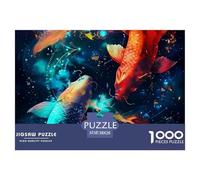 1000 Pieza 1000Peces Koi Decoración PuzzleAnimals That Can Bring Good Luck Puzzles para Adultos con Adultos De 12 Años Y Más Brainteasing El Desafío Es Difícil Decoración del Hogar38x26cm/1000pcs