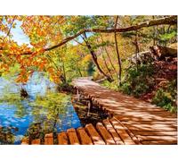 1000 Piezas Adulto Sendero De Bosque Dorado Junto Al Lago Rompecabezas Alivio del Estrés Entretenimiento Juguete Rompecabezas, Rompecabezas para Toda La Familia, Un Rompecabezas Desafiante