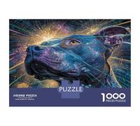 1000 Piezas American Pit Bull Terrier Puzzle Entretenimiento Creativo Decoración del Hogar Cute Pet Perro Rompecabezas De Decoración Desafíos Divertidos para Adultos Y Niños 52x38cm/1000pcs