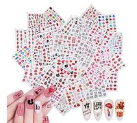 1000+Piezas Amor Corazón Labios Letras Pegatinas de Uñas, Nail Art Stickers Calcomanías, VETPW Pegatinas Transferencia Agua Calcomanías Uñas Etiquetas Engomadas para Decoración de Uñas Bricolaje